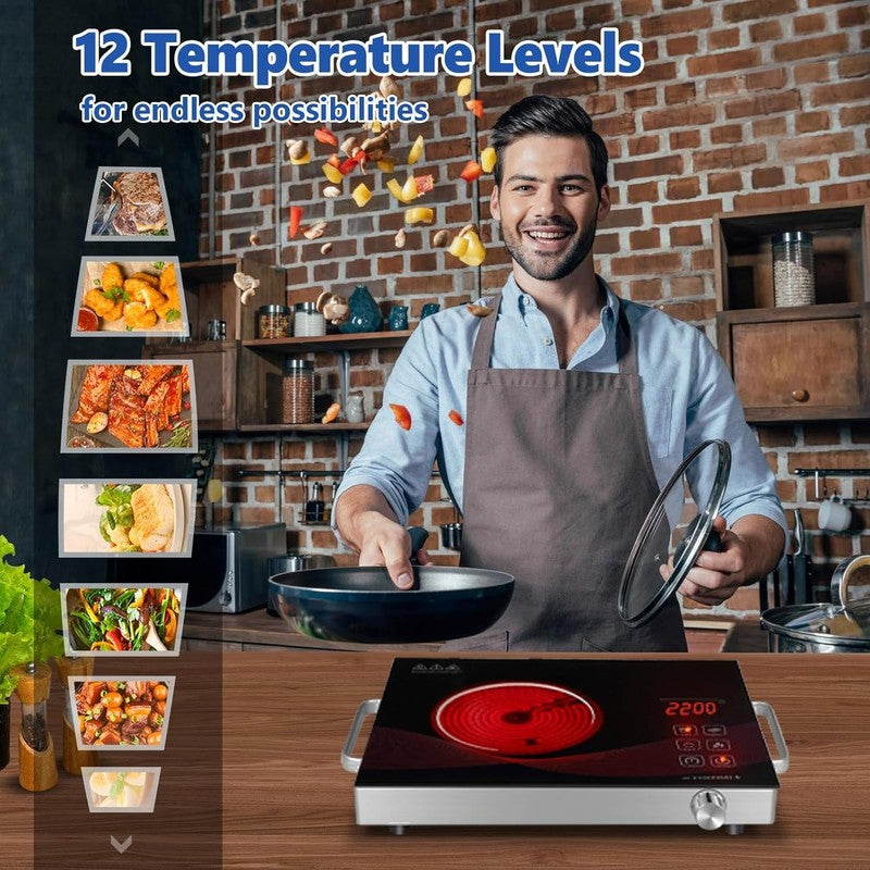 3500W Electric Ceramic Stove Hot Plate Infrared Induction Cooktop 110V4