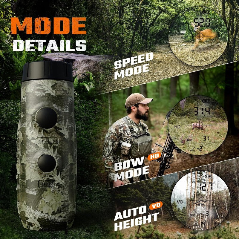 Precision Hunting Rangefinder 1000Yds ±0.5Yd 6X Rain Fog Mode Instant Measure4