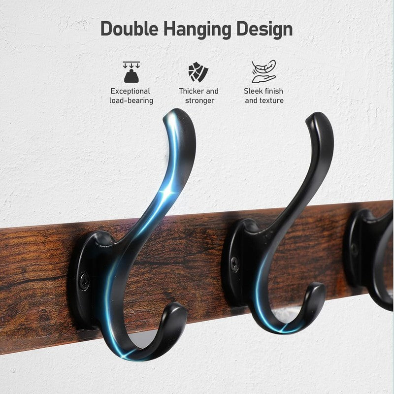 29" Coat Rack Wall Mount with Shelf, Rustic Black2