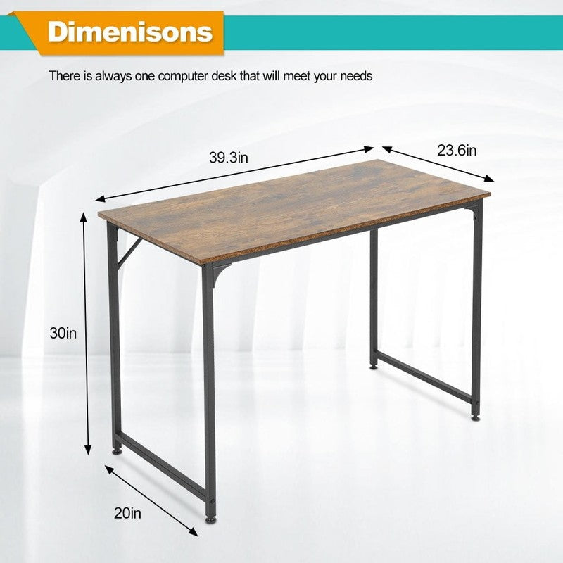 39 Inch Computer Desk Modern Writing Desk, Simple Study Table, Industrial Office3