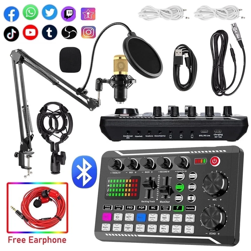 BM-800 Condenser Microphone Bundle – Podcast Mic with Voice Changer for Streamin0