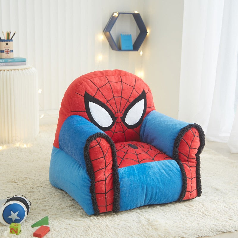 Spiderman Kids Figural Bean Bag Chair with Sherpa Trimming, Multi-Color1