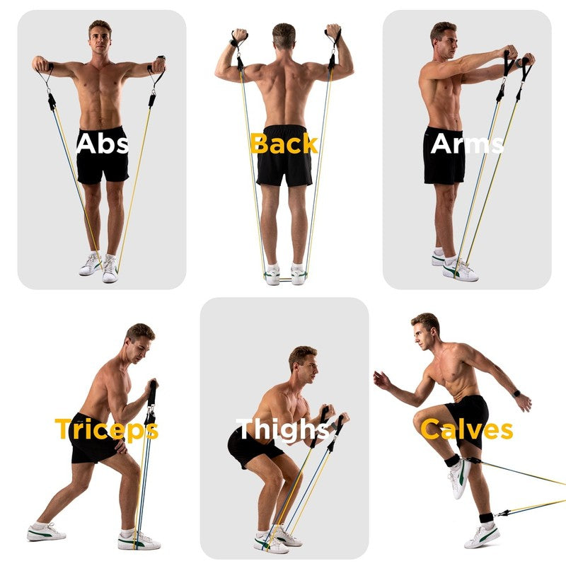 150Lb Resistance Bands Set with Door Anchor & Handles for Home Gym Fitness2