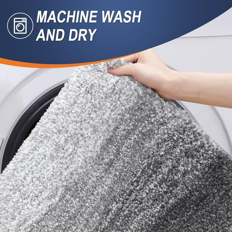 Soft Microfiber Bath Rug 30x20 - Absorbent, Quick Dry, Rubber Backing, Grey5