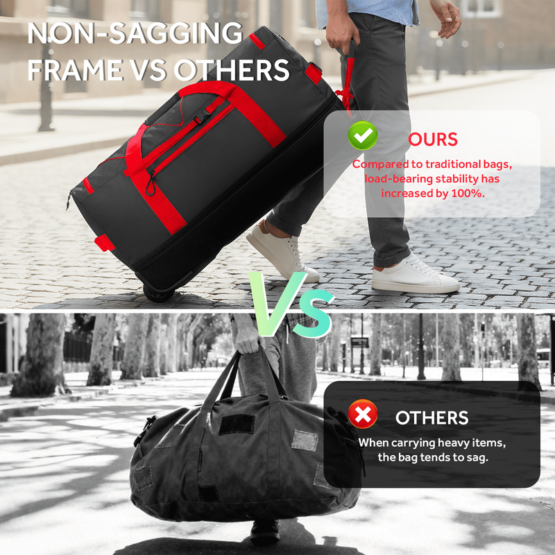 30in Rolling Duffle Bag Expandable 100-120L Waterproof Heavy Duty Travel1