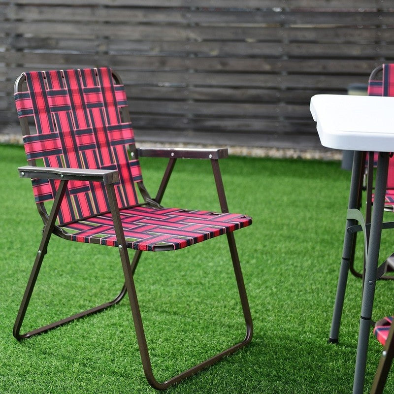 6 Pack Folding Beach Chairs - Portable Camping Lawn Webbing Chairs5