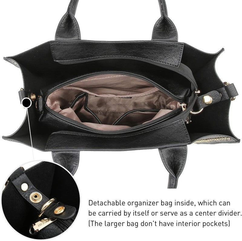 Dasein 3Pc Women’s Handbag Set Tote Satchel Shoulder Top Handle Purse3
