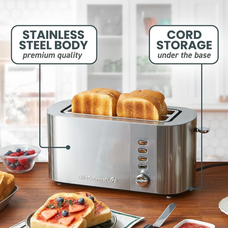 ECT4123X 4 Slice Long Slot Toaster Extra Wide Stainless Steel1