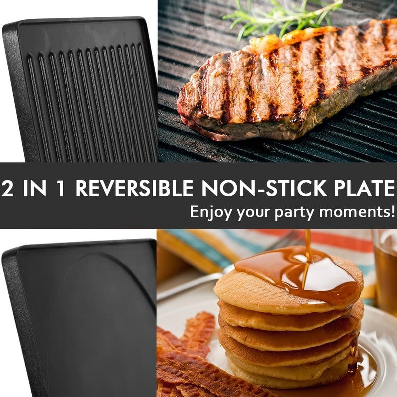 Electric Raclette Table Grill Korean BBQ 2 in 1 Nonstick Plate 8 Pans2