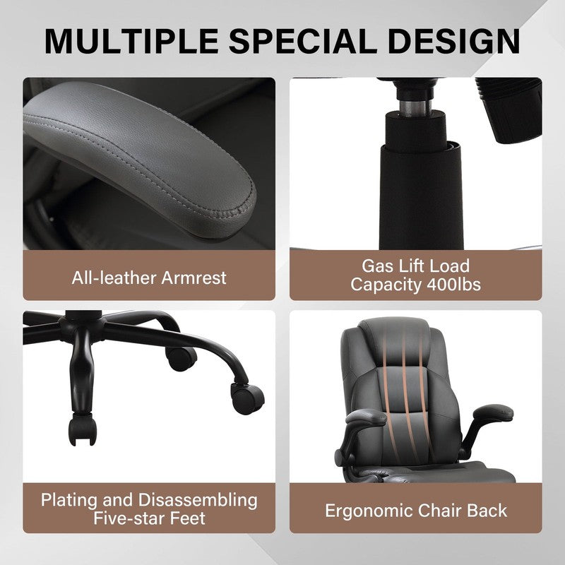 Leather Office Chair, Big and Tall Office Chair 400LBS Wide Seat Ergonomic Compu5