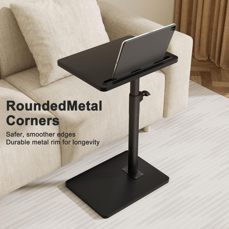 360° Swivel Adjustable Sofa Arm Tray Table Black Side Table6