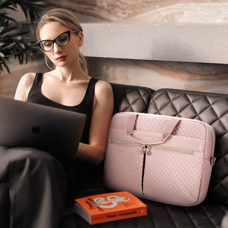 17.3 Inch Laptop Briefcase Messenger Bag Business Travel Shoulder Bag Pink1