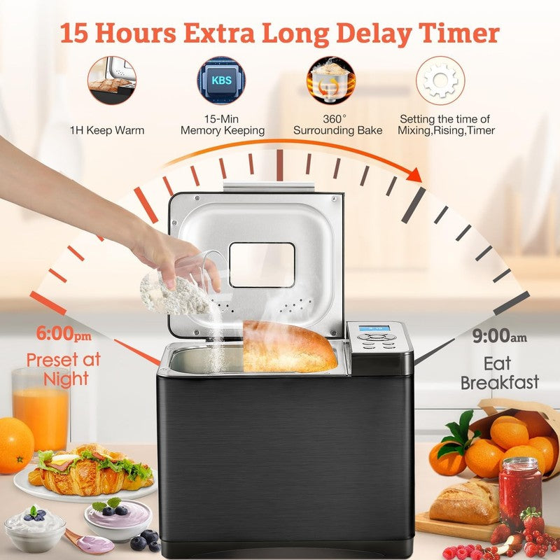 19-in-1 Bread Maker 2LB 650W w/ Ceramic Pan Gluten Free Timer5