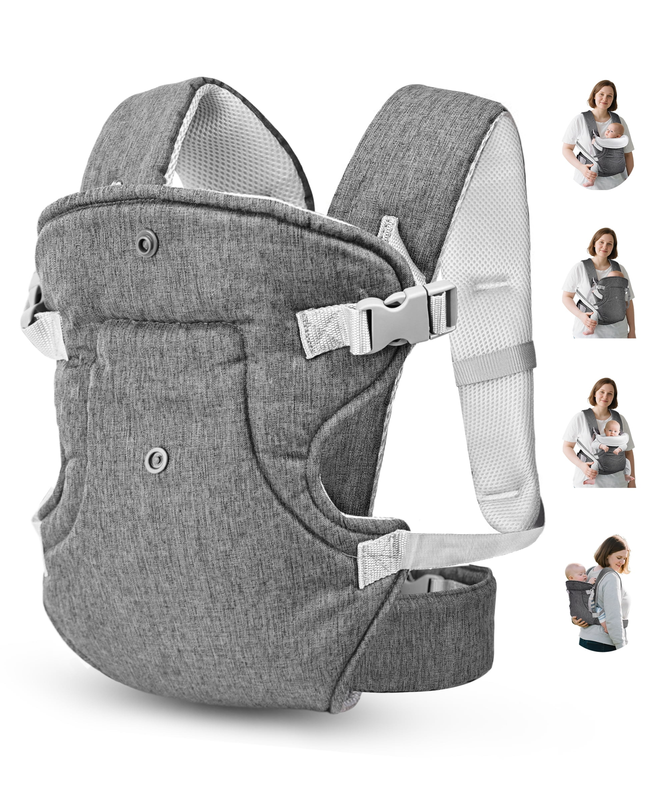 Baby Carrier, Convertible Soft & Cool Baby Carrier, 4-Position, Gray, for Child,9