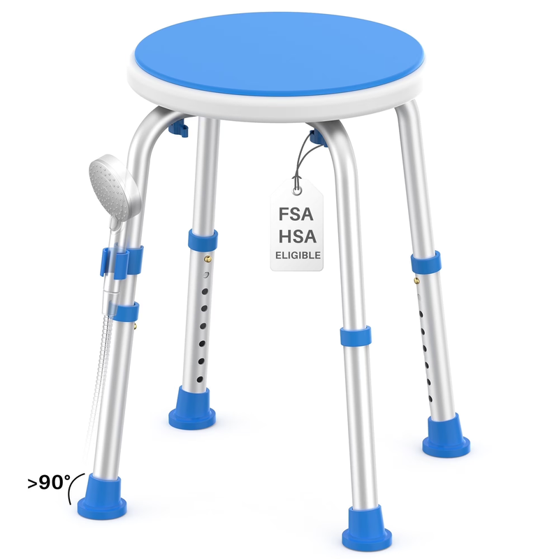 Adjustable Anti-Slip Shower Stool, Tool-Free Bath Chair for Seniors9