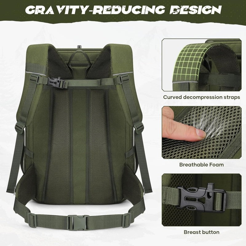 Tactical Backpack 40L Men Water Resistant Hiking Camping Gym Molle Army Green3