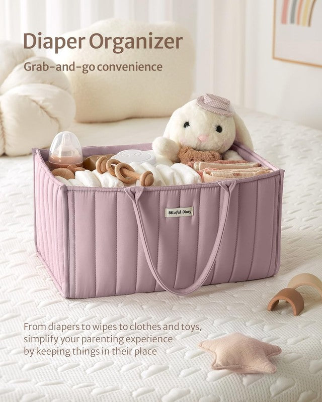 Baby Diaper Caddy Organizer Storage Basket Newborn Essentials Mauve3