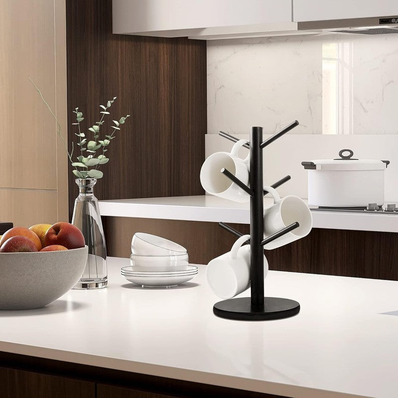 Mug Holder Tree, Coffee Cup Holder with 6 Hooks (Black)2