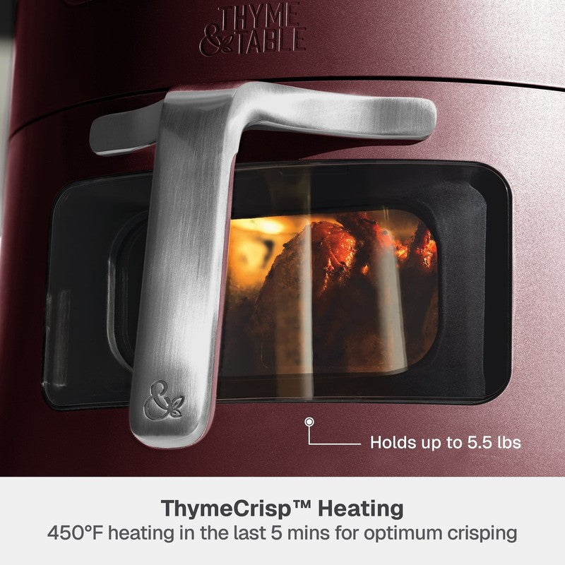 6QT Air Fryer with Thymecrisp Ceramic Nonstick Basket Cabernet Red5