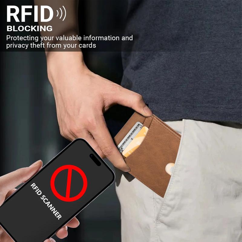 Wallet for Men, Slim Leather Rfid Blocking Mens Wallet with 2 ID Windows, Bifold6