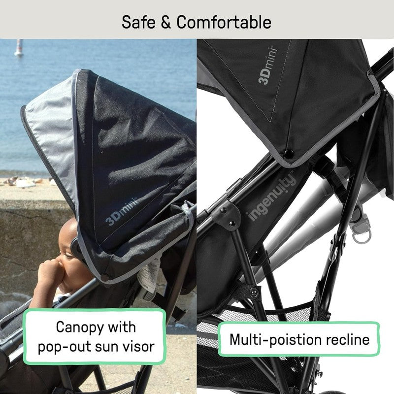 3D Mini Convenience Stroller – Lightweight Stroller with Compact Fold, Multi-Pos3