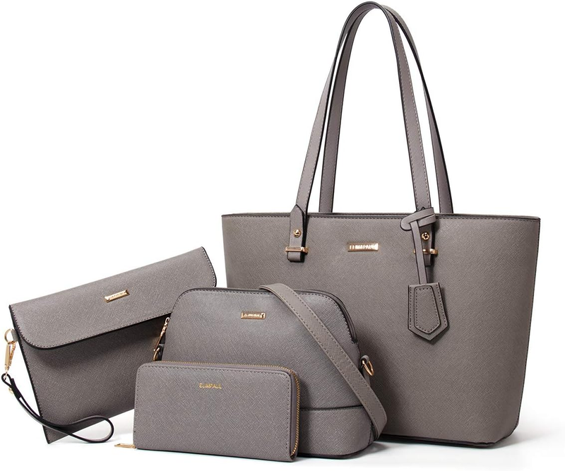 Women Fashion Synthetic Leather Handbag Set 4PCS Tote Shoulder Satchel Purse7