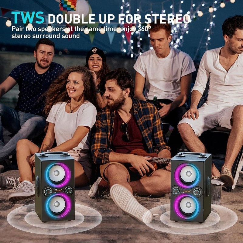 80W Bluetooth Speaker, TWS, Beat-Driven Lights, 100dB Loud Bass, Outdoor Party2