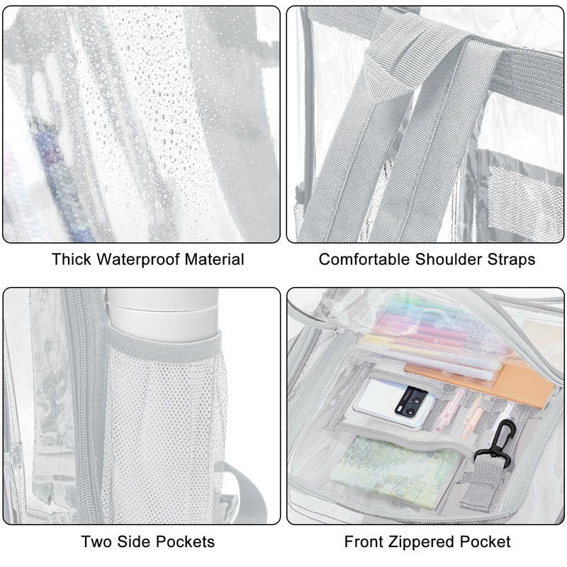 Heavy Duty Clear Backpacks Large Capacity Transparent Waterproof Backpacks for S6