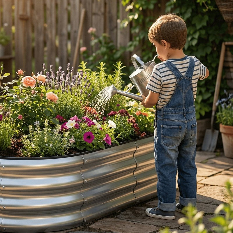4X2X1 Ft Galvanized Raised Garden Bed – Outdoor Metal Planter Box for Vegetables2