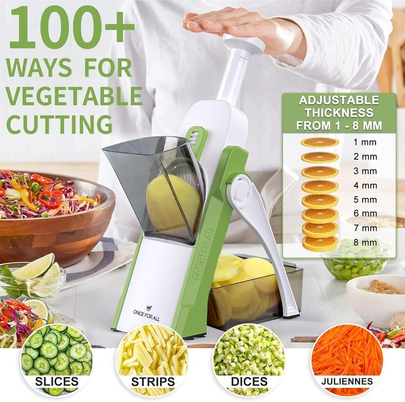 Safe Mandoline Slicer, Multi Vegetable Chopper, Potato Slicer for Kitchen, 4 Mod2