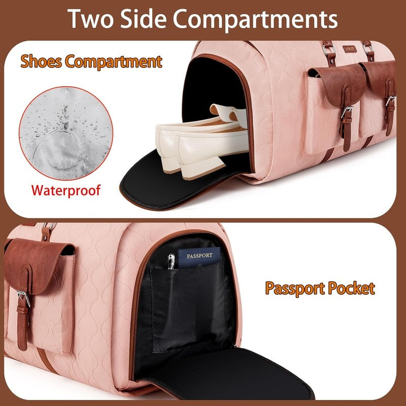 Garment Duffel Bag Travel Convertible Carry On Weekender w/ Shoe Pouch 3Pc Set3