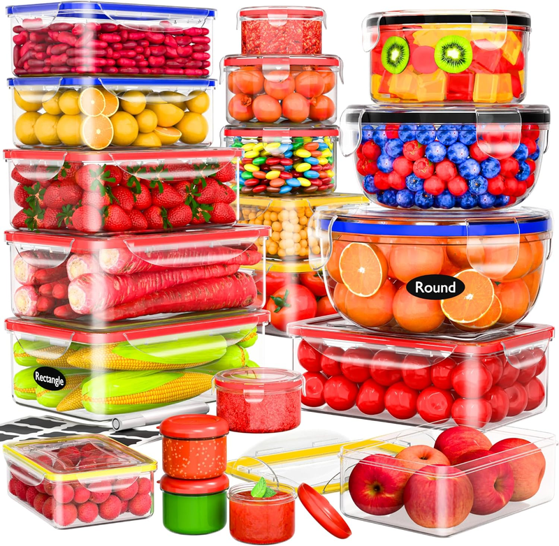 40 Pcs Food Storage Containers with Lids Airtight  Plastic Meal Prep Container f7