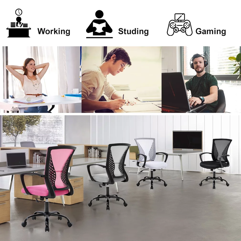 Ergonomic Office Chair with Lumbar Support & Adjustable Armrests - Black7