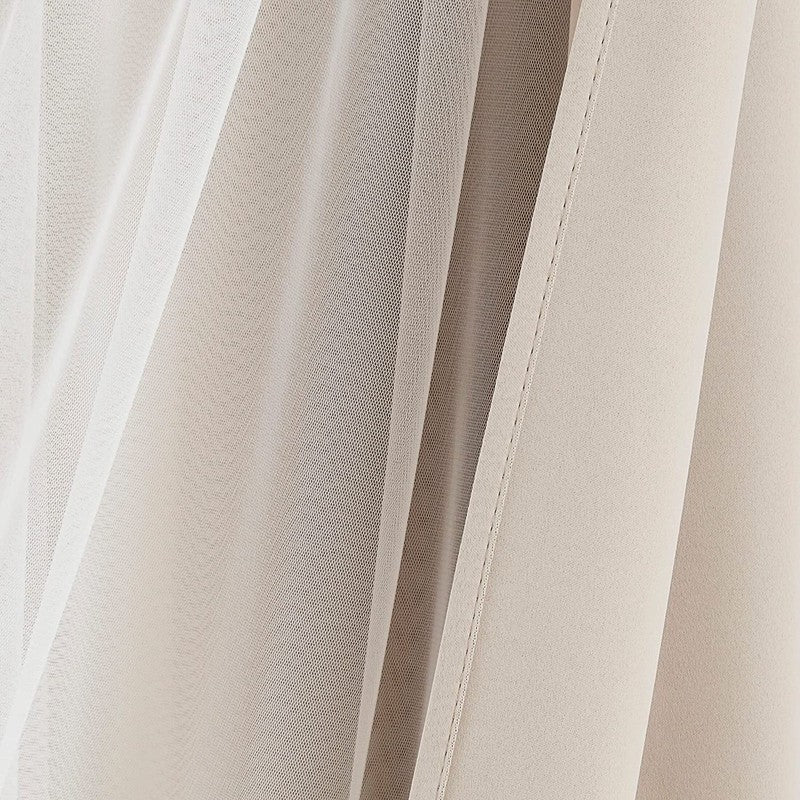 Blackout Curtains with Sheer Overlay Mix and Match Double Layer,Grommet Top,37"W3