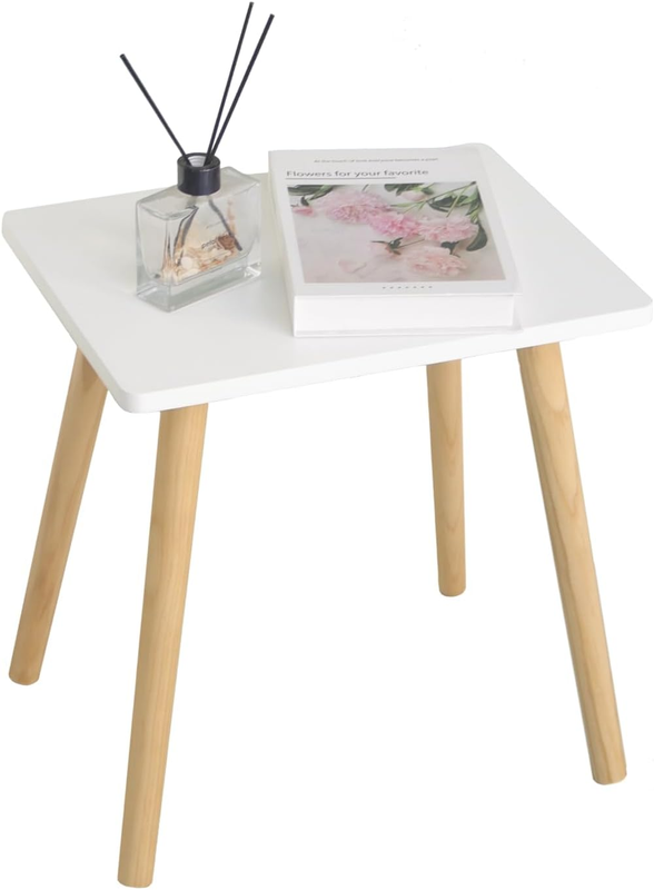 Small White Side Table End Table Modern Wood Nightstand for Bedroom Office9