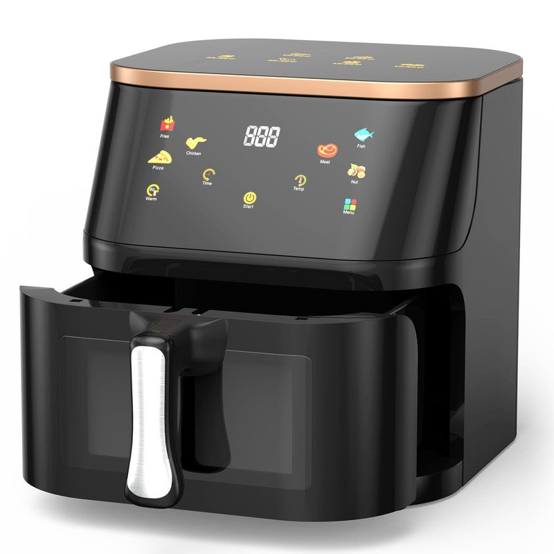 10QT Air Fryer Max 450°F 6 Preset Touch Pane View Window Oil Less Cooker Black1