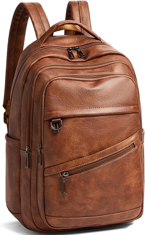 43L Backpack for Women Men - Vegan Leather Backpack Purse Travel Carry-On Bag Co0