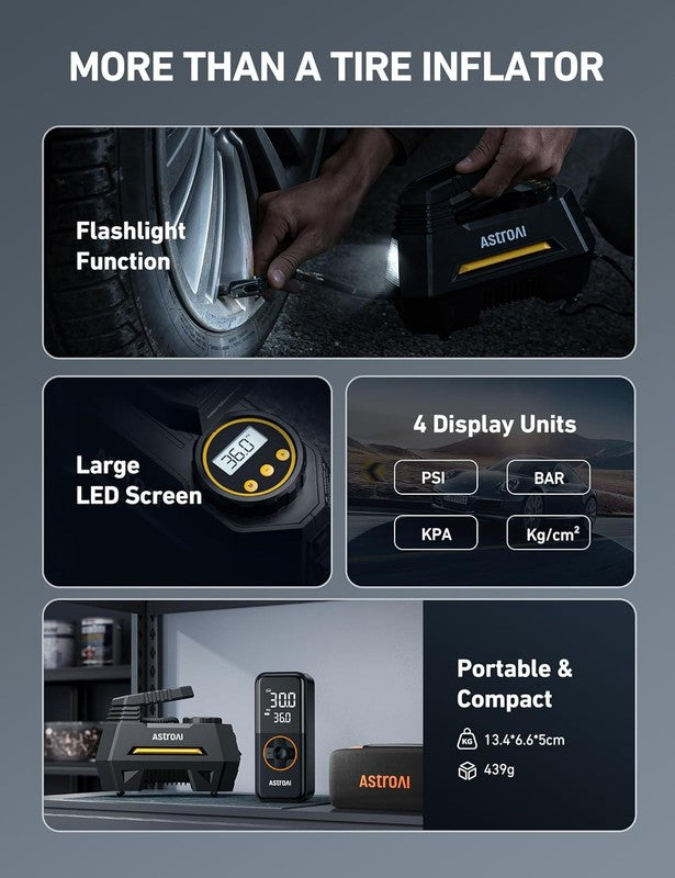 Portable Tire Inflator with Digital Gauge & LED Light   12V Air Pump6