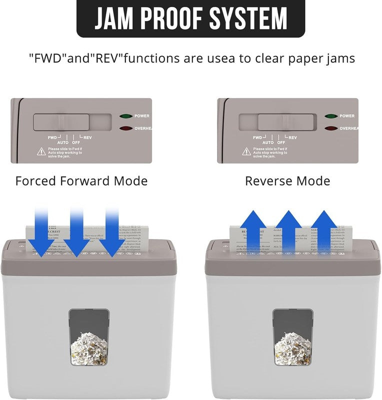 5 Sheet Cross Cut Paper Shredder P 4 Home Office Jam Proof Brown/White6