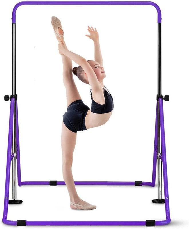 Foldable Kids Gymnastics Bar w/ Mat Adjustable Horizontal Gymnastics Equipment6