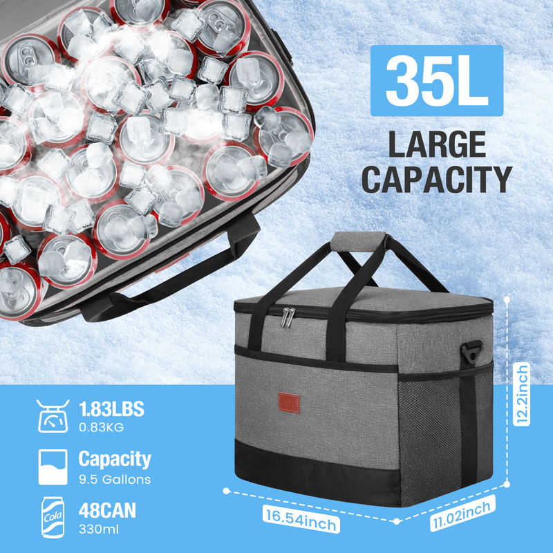 Large 48 Can Insulated Cooler Bag   Leakproof & Collapsible for Travel & Picnic1