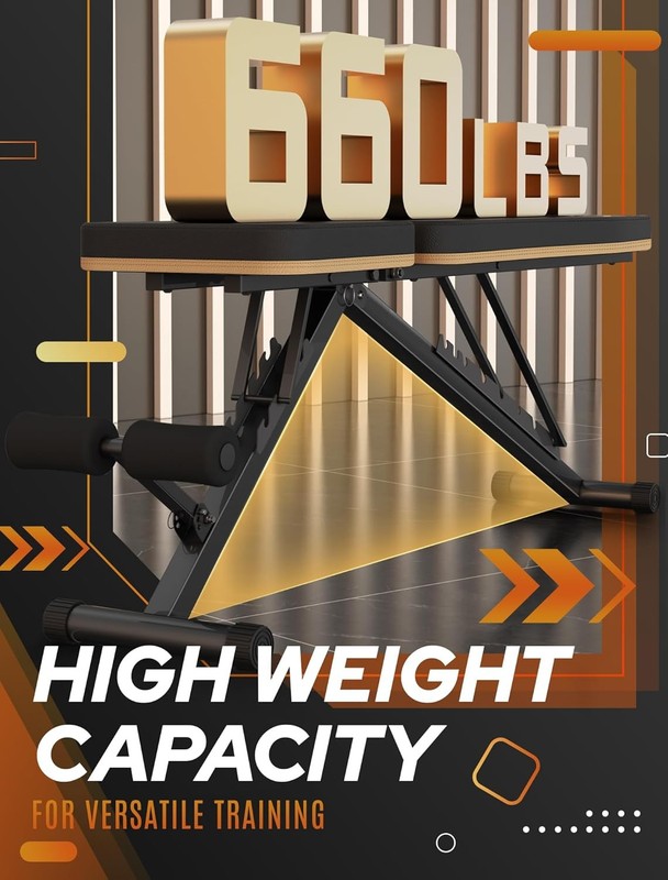 Foldable Weight Bench Press for Home Gym, 660 LBS Capacity, Incline/Decline1
