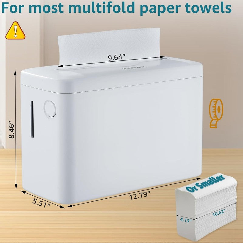 Trifold Paper Towel Dispenser Countertop White Heavy Duty 300 Sheet Wide Design2
