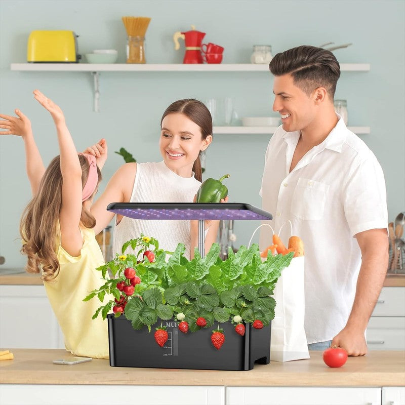12 Pods Hydroponics Growing System, Indoor Garden with LED Grow Light, Plants Ge4