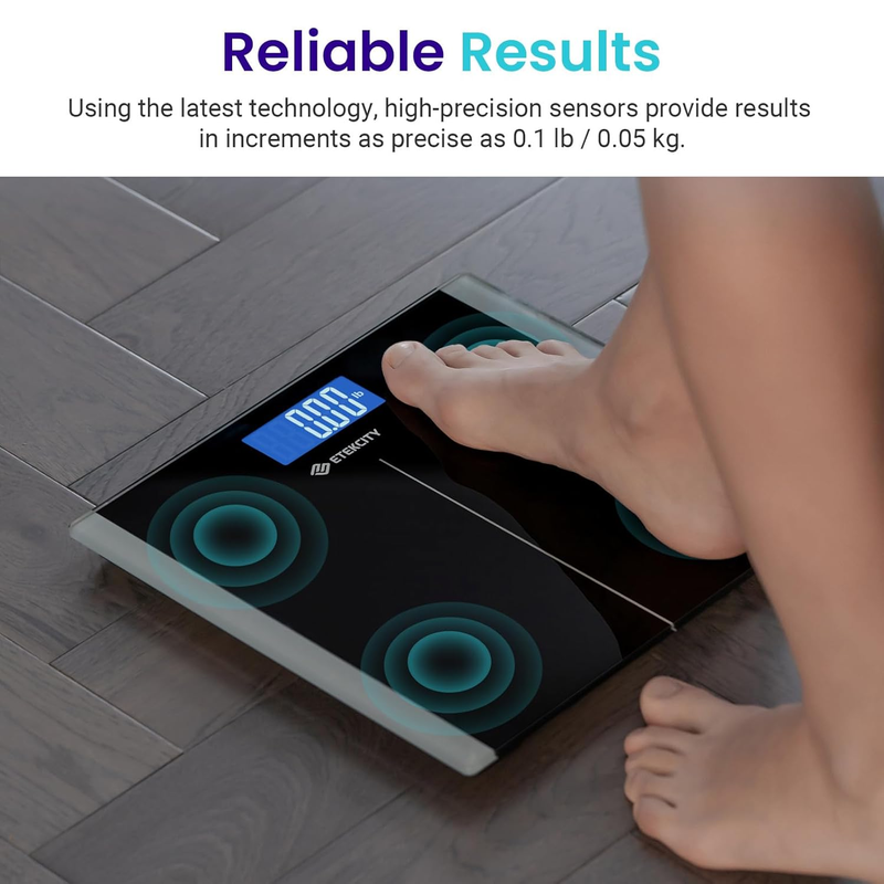 Bathroom Scale Digital Body Weight 400lb High Accuracy LCD Tempered Glass1