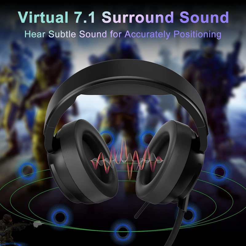 V20U USB Gaming Headset 7.1 Surround Sound RGB Noise Cancelling Mic2