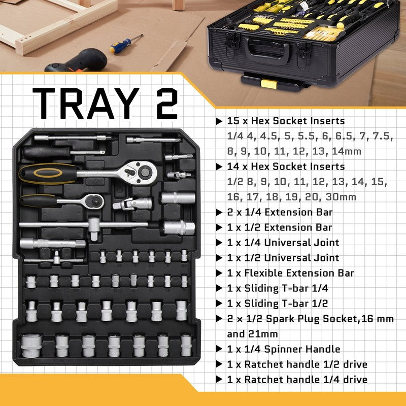 799 Pcs Tool Set, Household Repair Hand Tool Kit, Mechanics Tool Kit, with Troll6