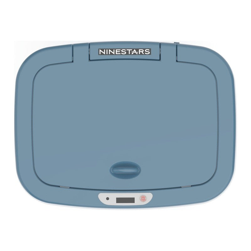 3 Gallon Motion Sensor Bathroom Trash Can, Hands Free Soft Close Lid, Steel Blue1