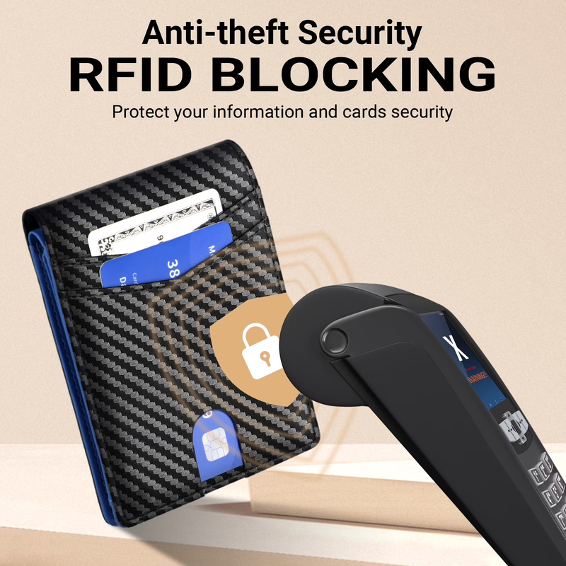 Wallet for Men, Slim Leather Rfid Blocking Mens Wallet with 2 ID Windows, Bifold4