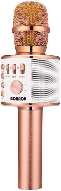 Portable Wireless Bluetooth Karaoke Mic   3 in 1 for Home & Parties (Rose Gold)6